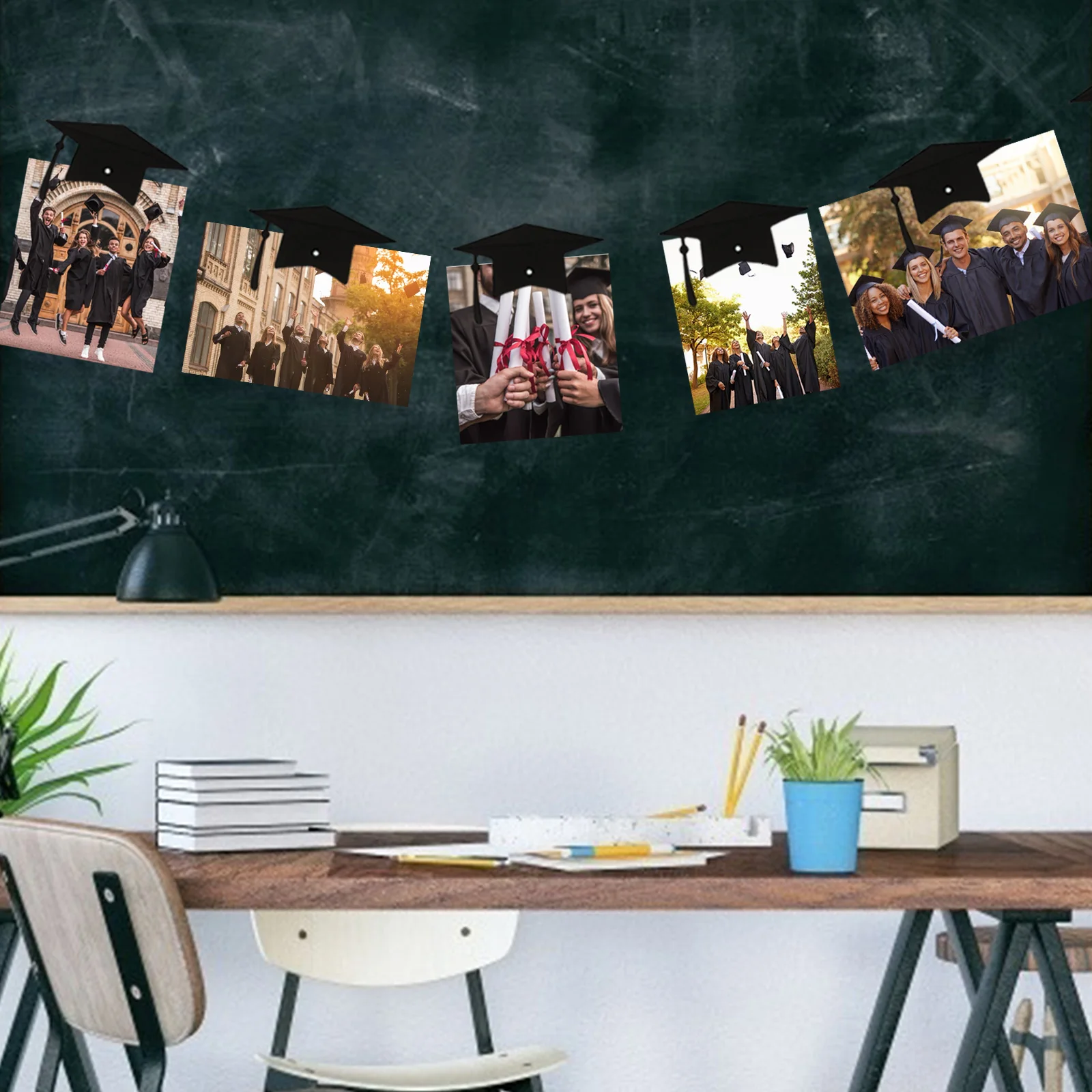 18 шт./компл. Bachelor форма шляпы фото висящий баннер флаг с магнитом точки DIY Фото рама Гирлянда полный цветок для выпускного вечерние