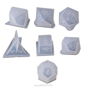 

7 Shapes Dice Fillet Square Triangle Dice Mold Crystal Epoxy Resin Mold Kit Dice Digital Game Silicone Mould N03 20 Dropshipping