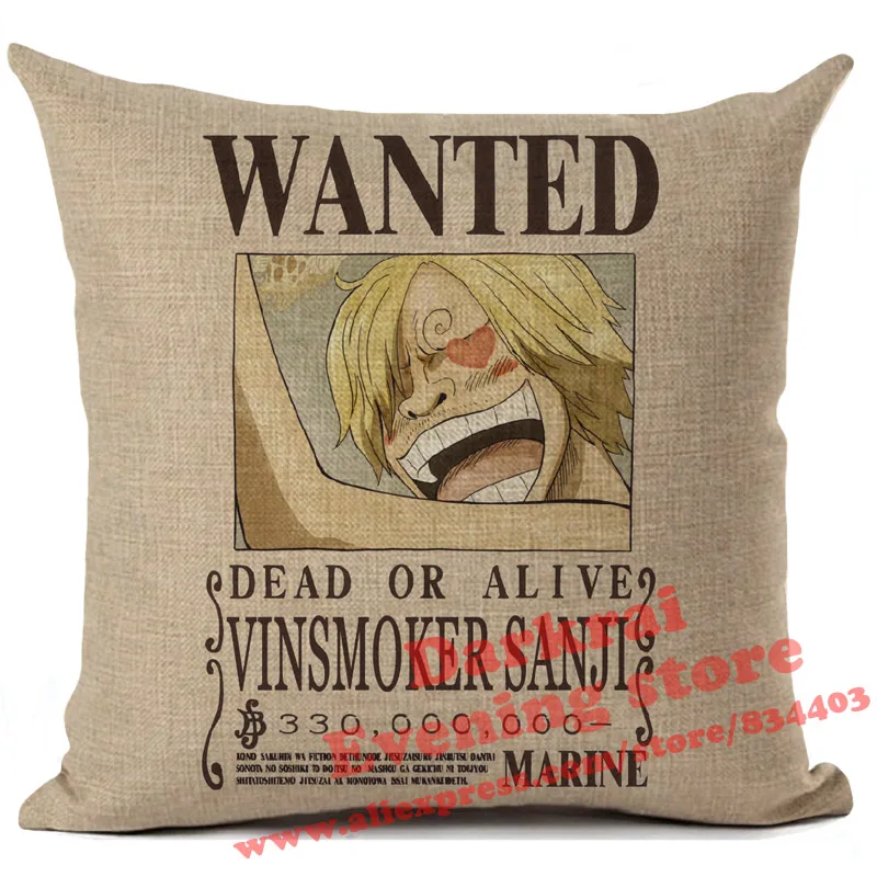 Аниме one piece Wanted Order Чехлы для подушек, Мультяшные украшения для дома, гостиной, дивана, поясные подушки, декоративная наволочка