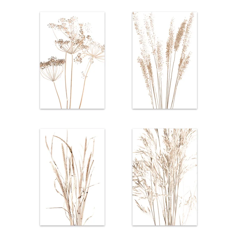 Set of 4 Neutral Dried Botanical Prints 1