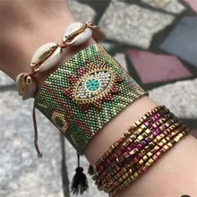 ZHONGVI מיוקי צמיד נשים עין רעה Pulseras Mujer Moda 2020 בוהמיה תכשיטי תורכי עין רעה צמידי בעבודת יד Armband מתנה(China)
