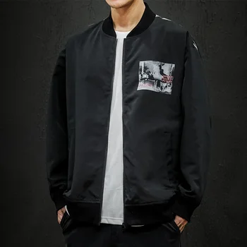 

YOYOO new autumn men clothing men's jacket print casual loose jacket coat men jacket coats man new fashion windbreaker