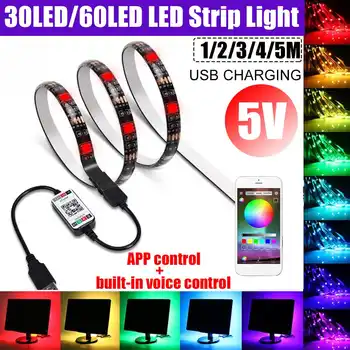 

bluetooth LED Strip Light 5050 SMD Flexible Ribbon RGB Led Light Strip 30/60 LED 1M-5M LED Tape Diode Lights With APP Control