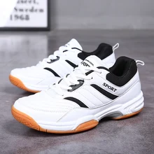 

New Professional Men Badminton Shoes White Outdoor Anti Slip Tennis Sneakers Light Weight Comfortable Badminton Sneakers