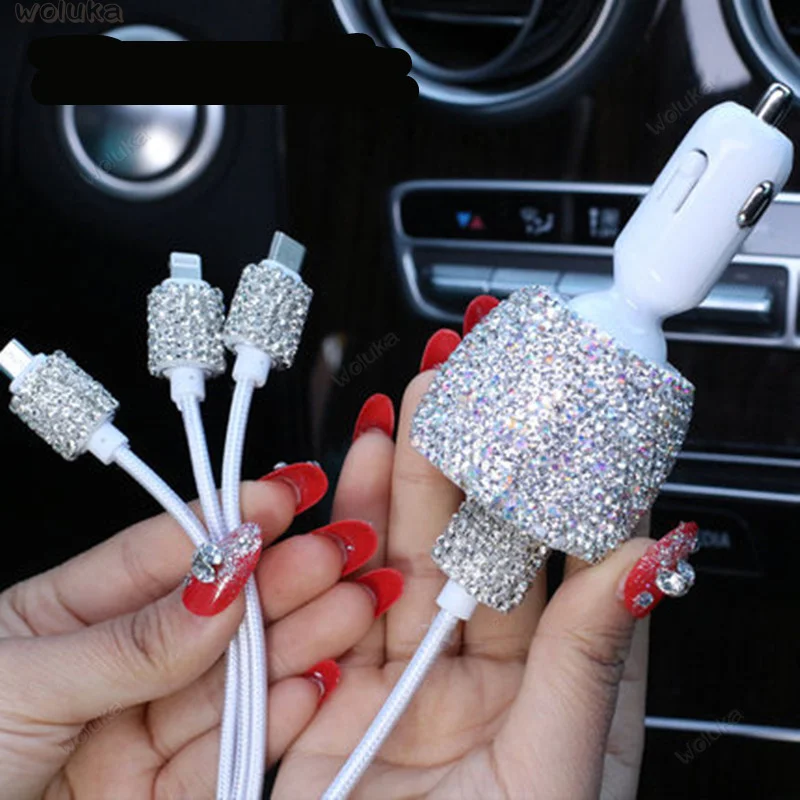 Подставка для мобильного телефона в автомобиль с двойным интерфейсом USB быстрое зарядное устройство кабель для передачи данных с одной в течение трех мульти-функциональный адаптер CD50 Q04