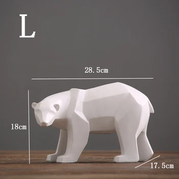 

Abstract Resin Polar Bear Statue Sculpture Geometric Furnishing Home Decoration Accessories Modern Christmas Gift Animal Statues