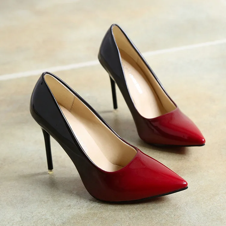 Теневые женские туфли-лодочки с острым носком модельные туфли из лакированной кожи туфли-лодочки на высоком каблуке 10 см винно-красного цвета Свадебная обувь zapatos mujer