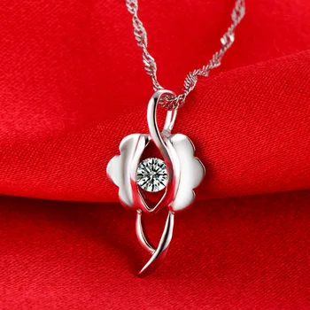 

0.16CT Handmade 18K Gold Natural Diamond Pendant Necklace for Women Wedding Engagement Party - Free DHL Shipping