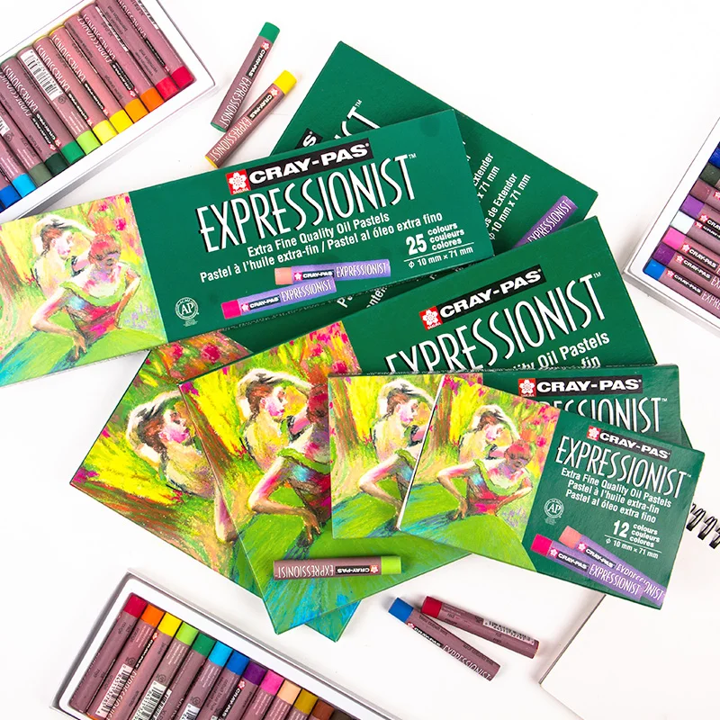 SAKURA Painting Crayons Oil Pastel Set 12/16/25/36/50 Colors Washable Drawing Colorful Crayons Stationery For Students XEP/XLP