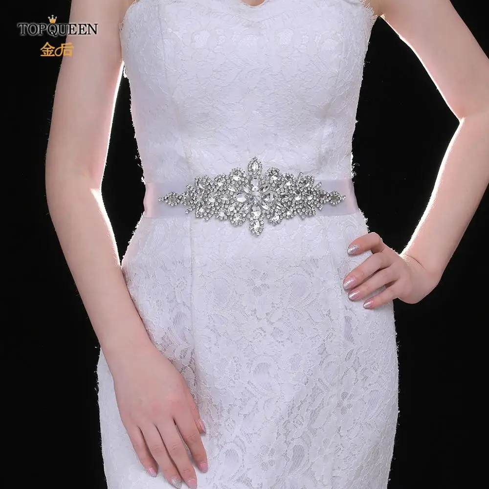 TOPQUEEN S01 Rhinestone Women's Belt Bride Belts Bridal Sashes Wedding Accessories Belts For Evening Party Prom Gown Dress