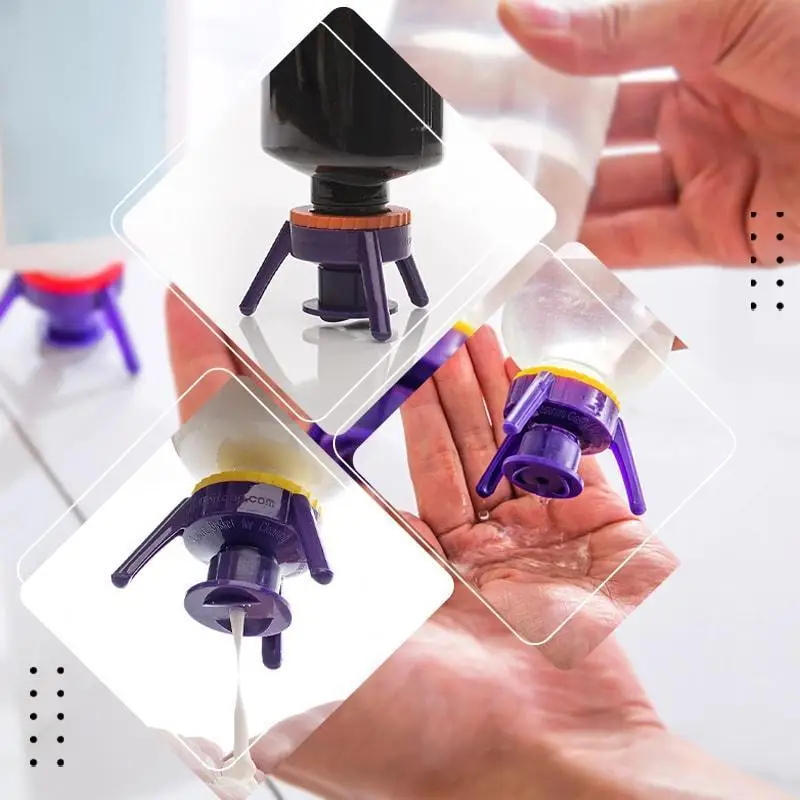 Bottle Cap Stand Kit Bottle Holder Useful Shampoo Bracket Leakproof Cover Flip-it Drops Squeezing Inverted Stand Cap Toss It