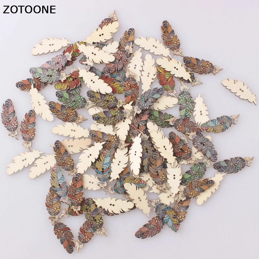 

ZOTOONE Wooden Christmas Leaf Buttons Noel Accessories Scrapbooking for Coat DIY Craft Decoration Colorful Sewing Button E