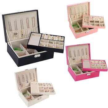 

Jewelry Box Jewelry Large Capacity Storage Box Earrings Necklace Box Leather Ring Box Jewelry Bag
