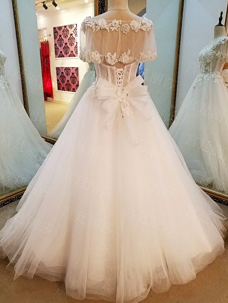 Vestido de noiva принцесса прозрачный топ Бисероплетение невесты свадебное платье 207 размера плюс свадебное платье на заказ