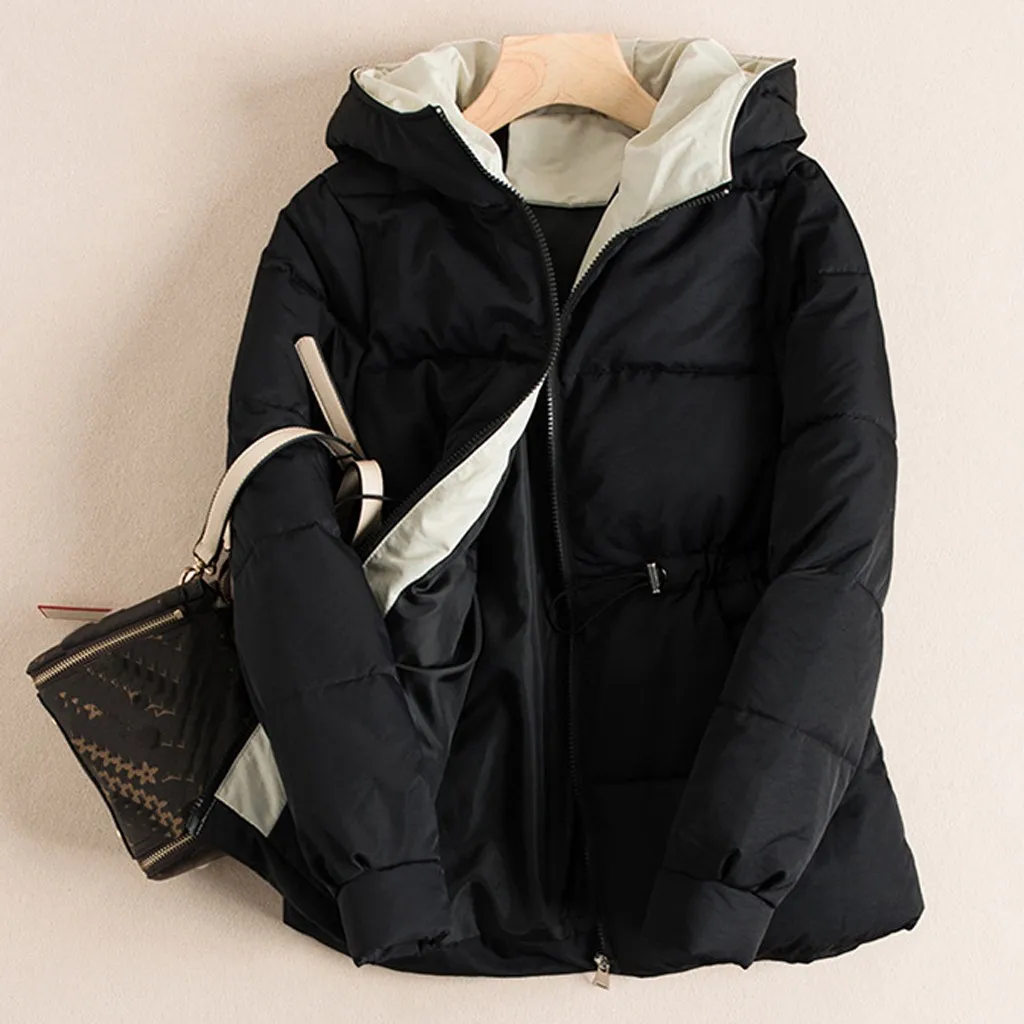 Повседневная Женская хлопковая стеганая куртка короткая осенне-зимняя стеганая куртка женские зимние пальто с капюшоном женские парки