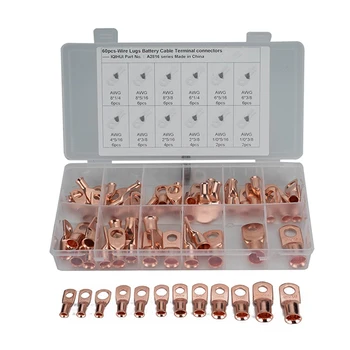 

WSFS Hot 60Pcs Bare Copper Circular Round Terminal Block
