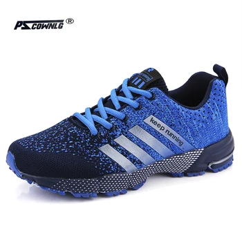 2021 Big Size Green Breathable Cheap Running Shoes Men Weaving Red Outdoor Marathon Sneakers Lightweight  Men Sport Shoes 1