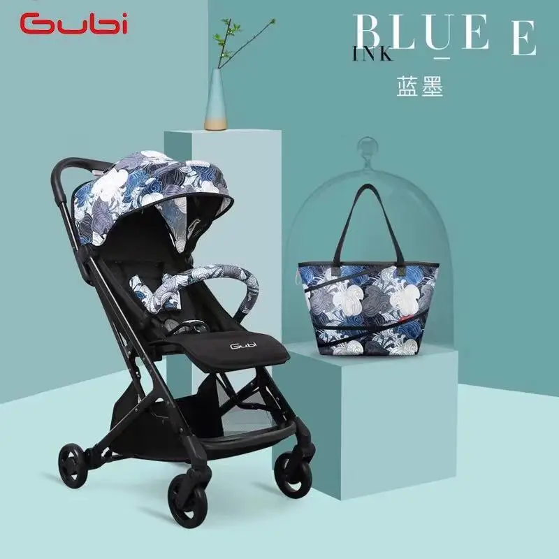 Best  Ultra-light baby stroller lightweight folding reclining stroller with Mummy bag portable pocket car 