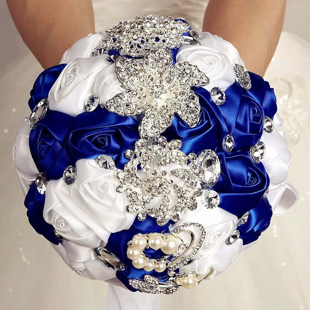 1-32Style Diamond Wedding Flower Bouquet Bride Holding Flower Artificial Noble Generous Bouquet Flower Prop Wedding Party Decors