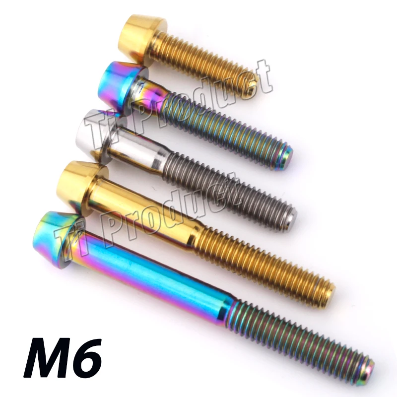 Титановые болты M6 1 шт. * 10 16 18 20 25 30 35 40 45 50 55 60 65 мм шестигранный ключ с конической