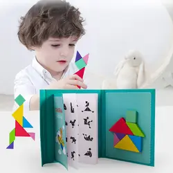 Оптовая торговля дорожный игровой Магнитный пазл мозаика Монтессори обучающая Волшебная Книга Детские игрушки AN88
