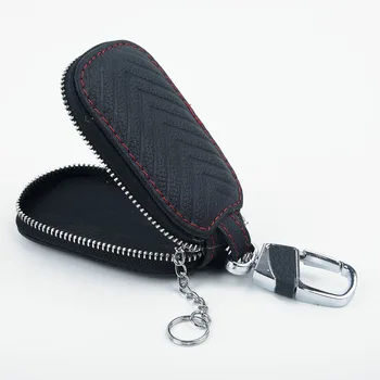 

Car Key Bag Remote Fob Zipper Case Holder Cover Keychain Decoration Storage Bag Interior Moulding