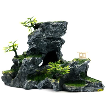 

Resin Rockery Aquarium Decoration Accessories Artificial Mountain Hill View Rock Decorating Ornament for Fish Tank