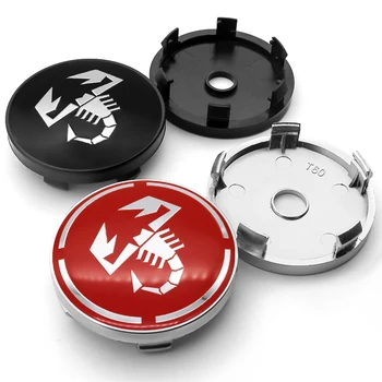 

4pc 60mm Abarth scorpion logo Car Wheel Center Hub Caps Badge Emblem Sticker Wheel Dust-proof covers car styling Accessories