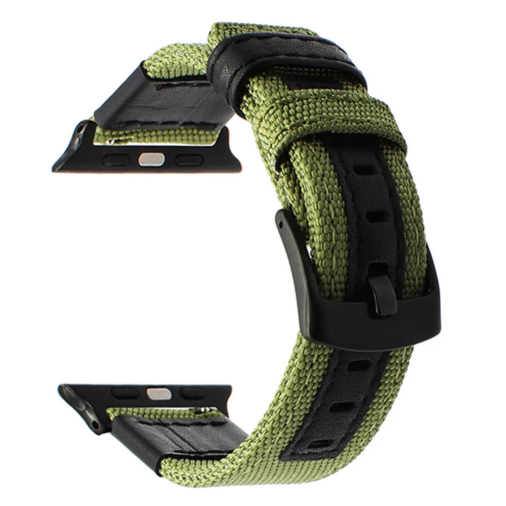 Leather Strap For Apple Watch Band 5 4 3 44mm 40mm Iwatch 42mm 38mm Wove Nylon Bracelet Watchband | Электроника