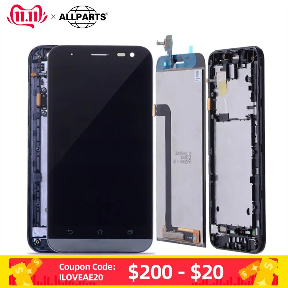 Дисплей для ASUS Zenfone Max ZC550KL LCD в сборе с тачскрином на рамке Оригинал черный