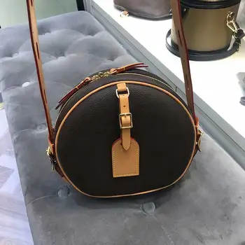 

Luxury Designer Round Hat Box Zippy Purse Genuine Leather Trim Name Tag Louie Brand Style vuiton Handbag AAA grade women bag
