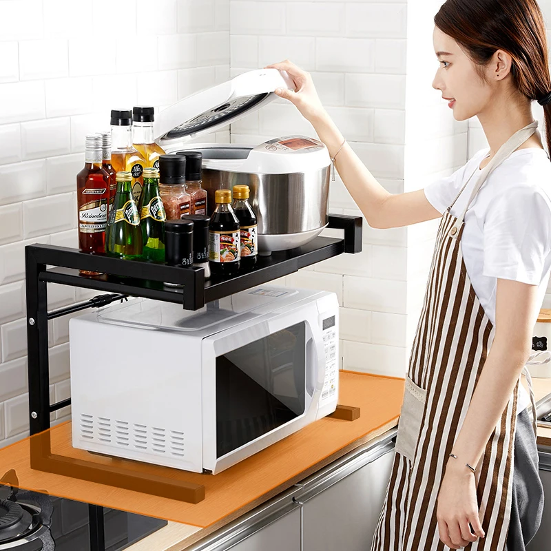 Домашняя стойка для микроволновой печи кухонная полка органайзер из нержавеющей