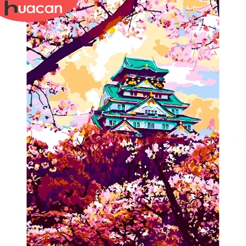 

HUACAN Painting By Numbers Landscape Drawing On Canvas DIY Pictures By Number Kits Hand Painted Paintings House Gift Home Decor