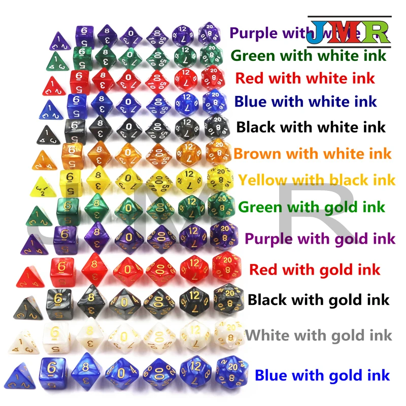Dados De Rpg 7 шт./компл. многогранные RPG игры мраморный эффект кости D4-D20 мульти стороны кости Поп для подземелья и Драконов