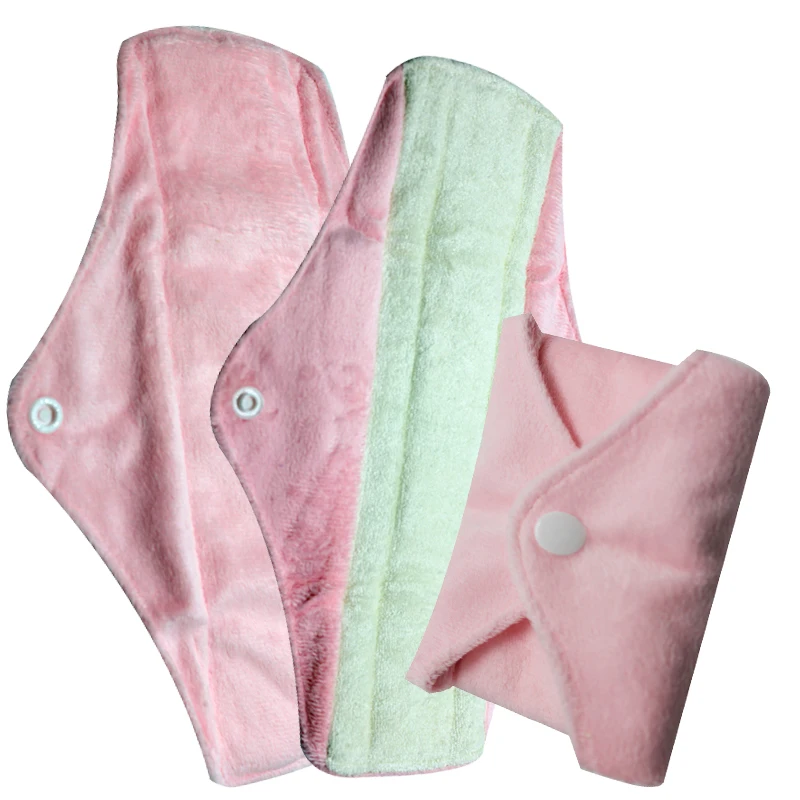 Одноцветные тканевые менструальные прокладки обычные Минки гигиенические прокладки 5 шт./лот - Цвет: Розовый