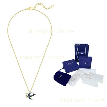

MINA BEAR 2019 SWA Fashion Creative Unique Lucky Swallow Shiny Inlay Necklace Female Necklace Girlfriend Gifts Preferred 5499922