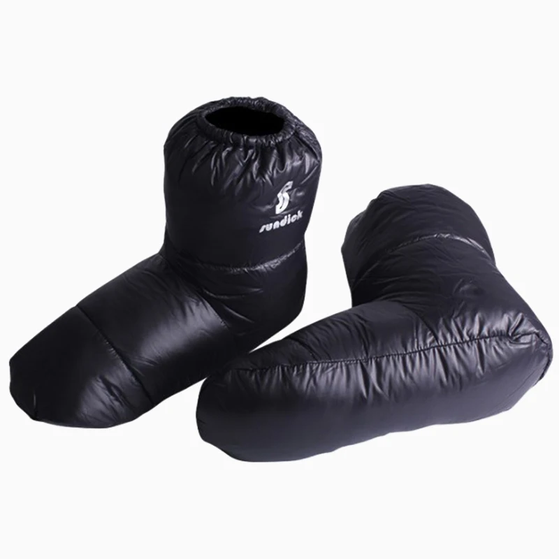 

Sundick Duck Down Booties Socks Warm Soft Indoor Tent Slippers Boots with Storage Bag Waterproof Nylon Outdoor Accessory