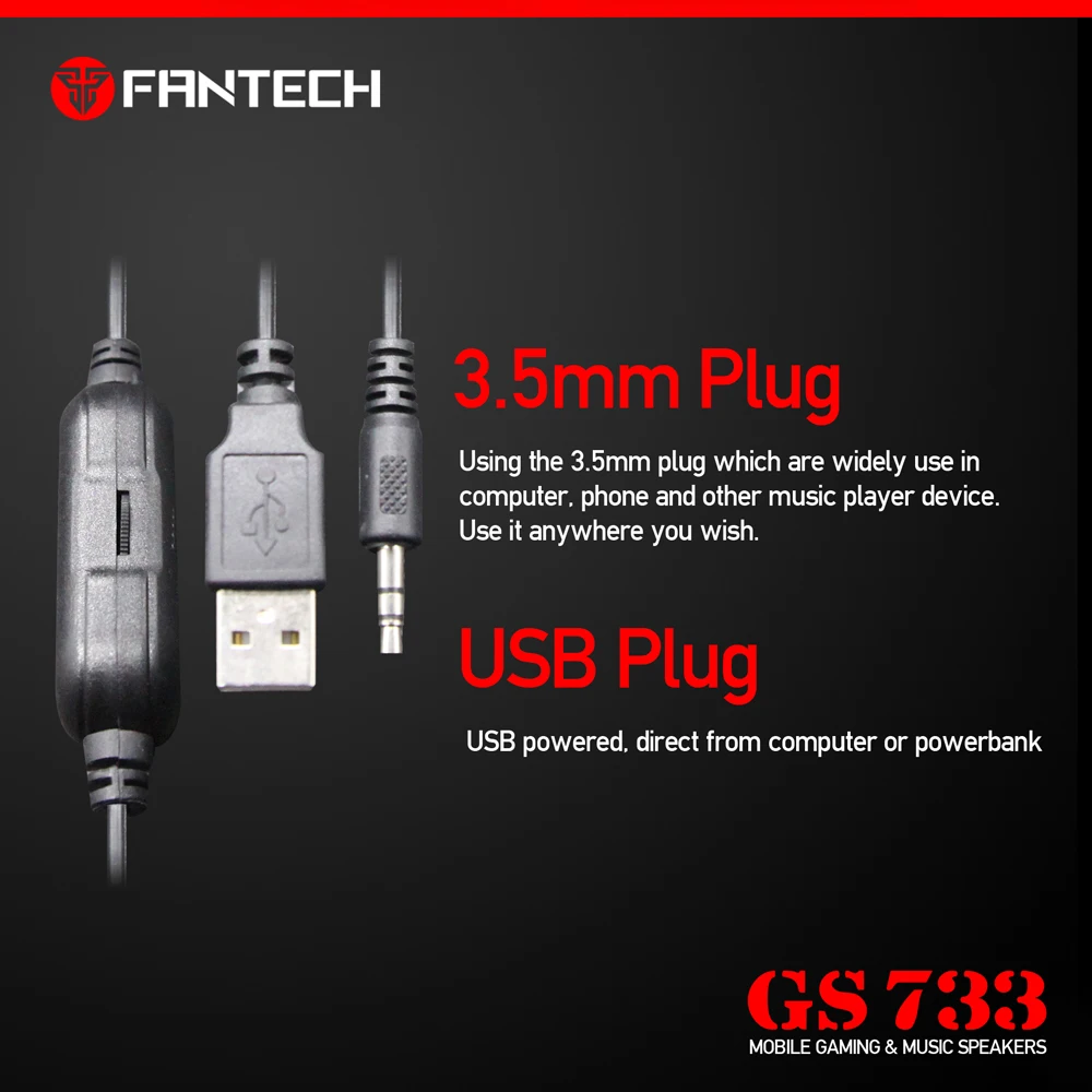 FANTECH GS733 Проводной USB 3,5 мм Мини Портативный Комбинированный динамик ноутбук Настольный компьютер сабвуфер мультимедийный динамик