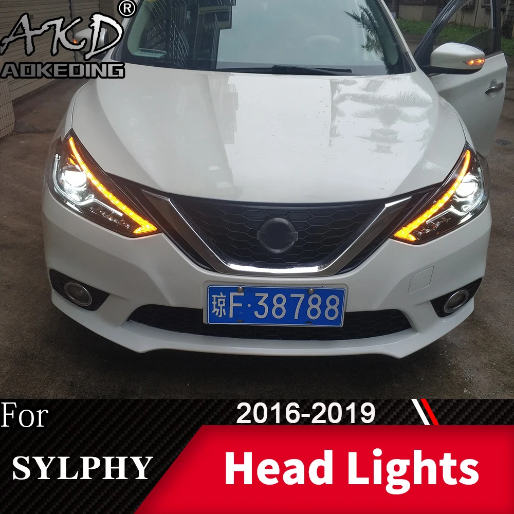 Головной фонарь для автомобиля Nissan Sylphy- Sentra головной светильник s противотуманный светильник s дневной ходовой светильник DRL H7 светодиодный Биксеноновая лампа автомобильные аксессуары