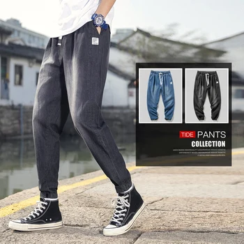 

2020 Japanese Streetwear Man Jeans Classic Denim Blue Jeans Men Trousers Casual Pants Men Fashions Sweatpants Male Joggers