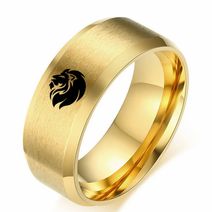 8MM Lion Titanium Ring for Men and Women For wedding rings finger rings jewelry rings ring jewelry signet ring round rings