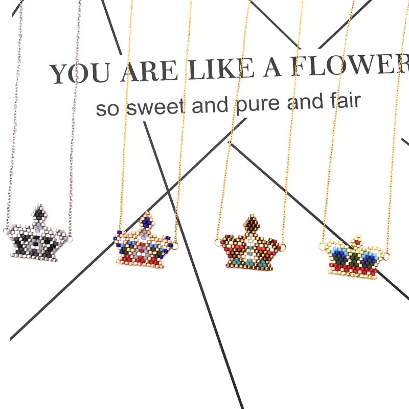 

FAIRYWOO four kind crown Necklace