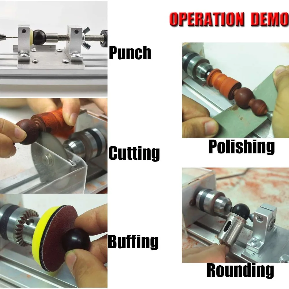 150W Electric Wood Lathe Beads Grinding Polisher and Polishing Beading Machine DIY Woodworking Buddha Pearl  Drill Rotary Tool