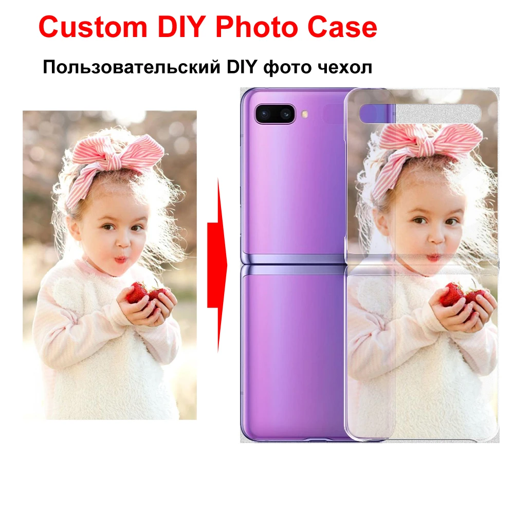 DIY для Samsung Galaxy Z Flip 3 2 5G Fold Case SM-F700F фото на заказ прозрачный жесткий противоударный