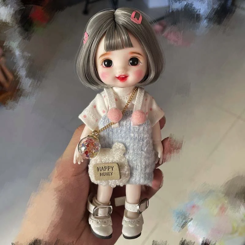 

17CM Mini Cute BJD Dolls Fashion Full Set Clothes Princess Makeup Joints Movable Accessories 16CM 1/8 Doll Girls Child Toy Gifts