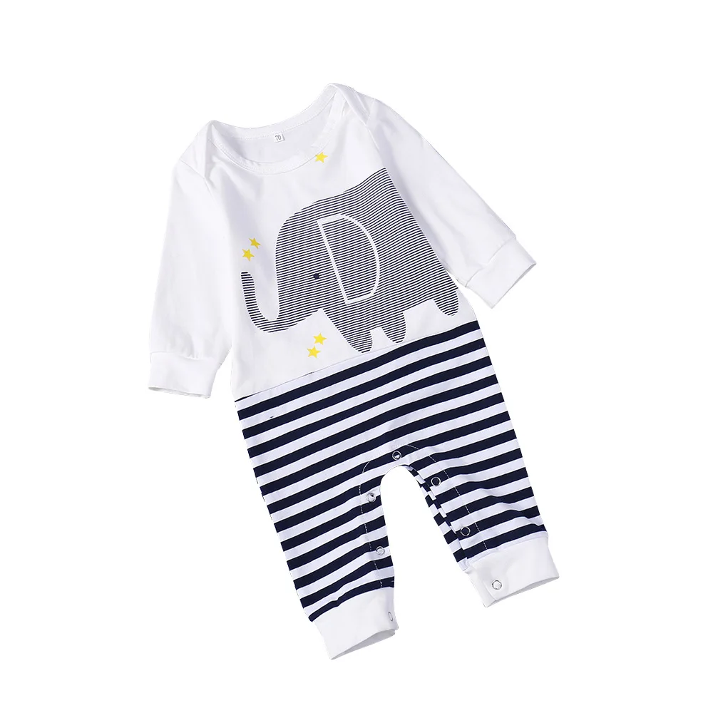 

Summer Short Sleeve Newborn Baby Boy Rompers Clothes Cotton Elephant Print Infant Bebes Jumpsuits Outfits One Piece Children Top