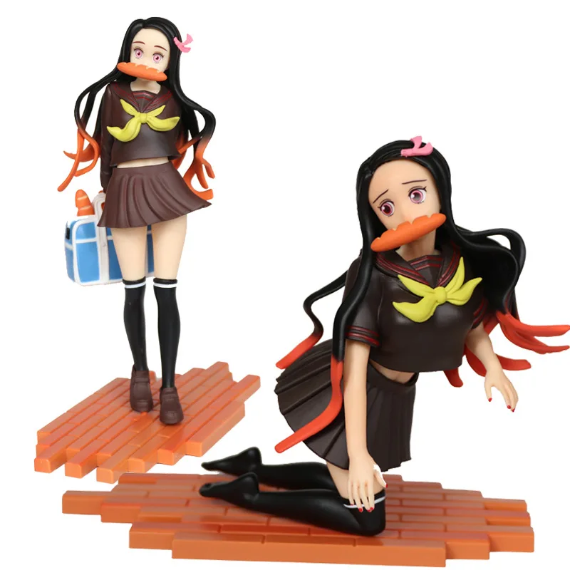 

Kimetsu no Yaiba Demon Slayer Figure Kamado Nezuko Kneeling School Uniform Girl PVC Action Model Dolls Collection Toys Christmas