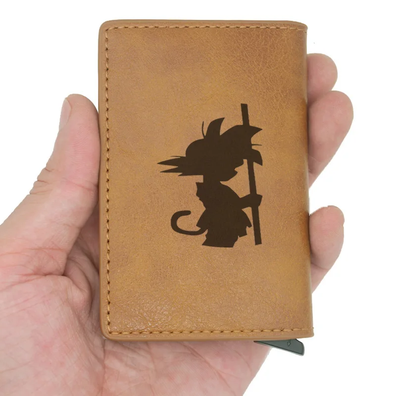 Dragon Ball Super Son Goku Rfid держатель для карт, мужские и женские кошельки, винтажный короткий кошелек, кожаные тонкие кошельки, мини-кошелек, подарки