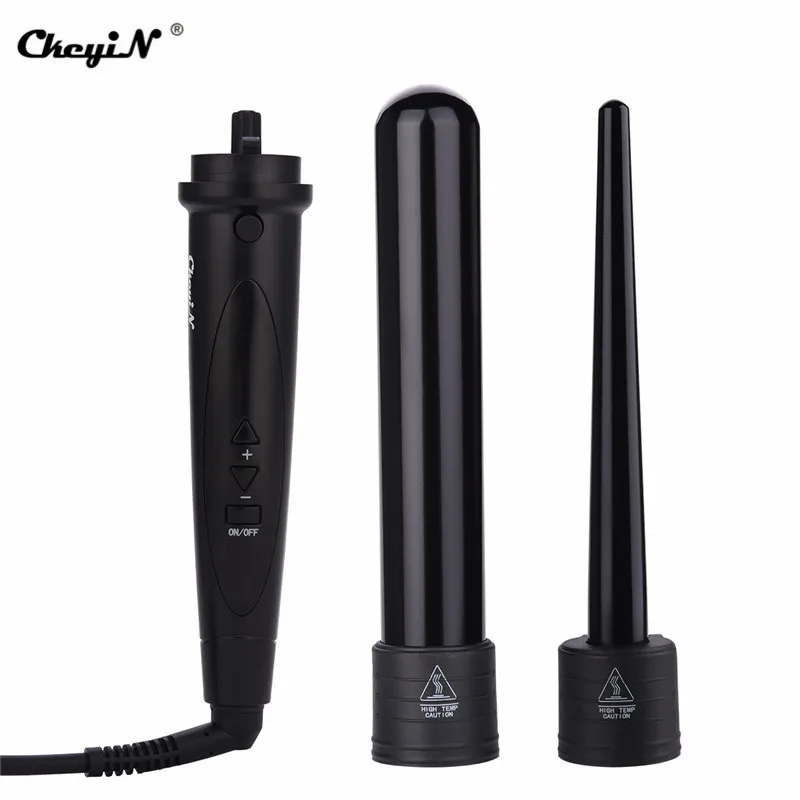 Ckeyin Curling Iron Hair Curler 9-32MM Professional Curl Irons 0.35 to 1.25 Inch Ceramic Styling Tools Hair Tong Exchangeable 45