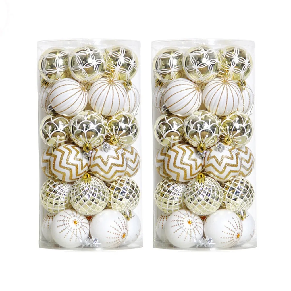 60Pcs Christmas Balls Baubles Party Xmas Tree Decorations Hanging Ornament Decor PE 6X6CM christmas tree decorations navidad |
